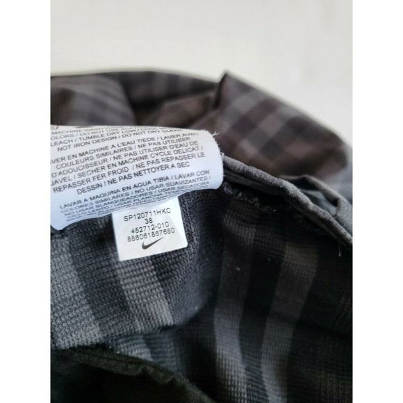 Nike 38 x 11" 452712 Core Black Plaid Flat Front Golf Shorts - Picture 5 of 11